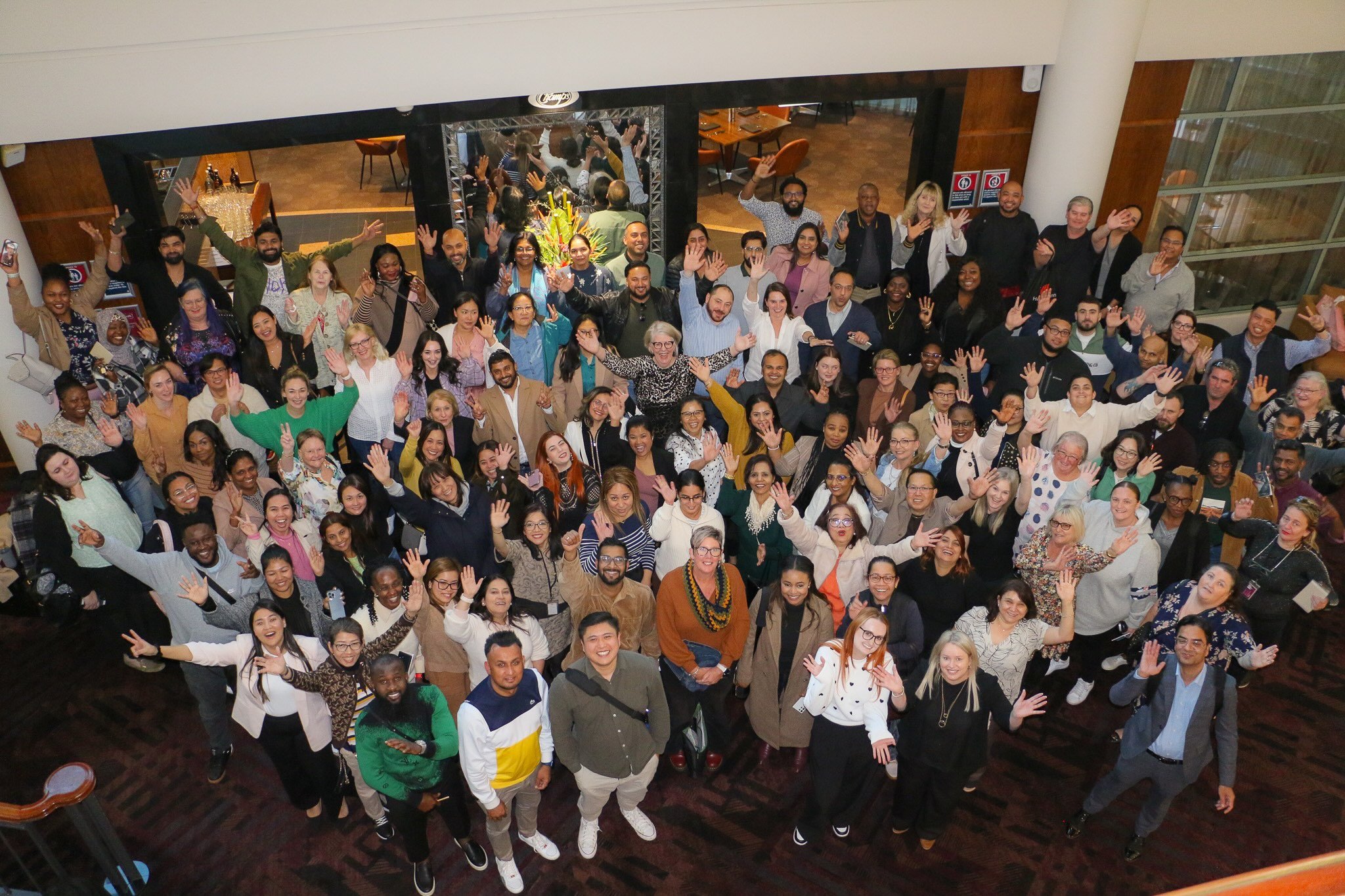 Achieve Australia team of leaders from a birds eye view