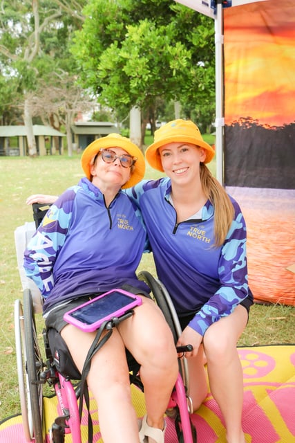 Two Achieve staff members under the gazebo at True North Cronulla