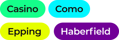 Casino, Como, Epping, Haberfield Casino, Como, Epping, Haberfield