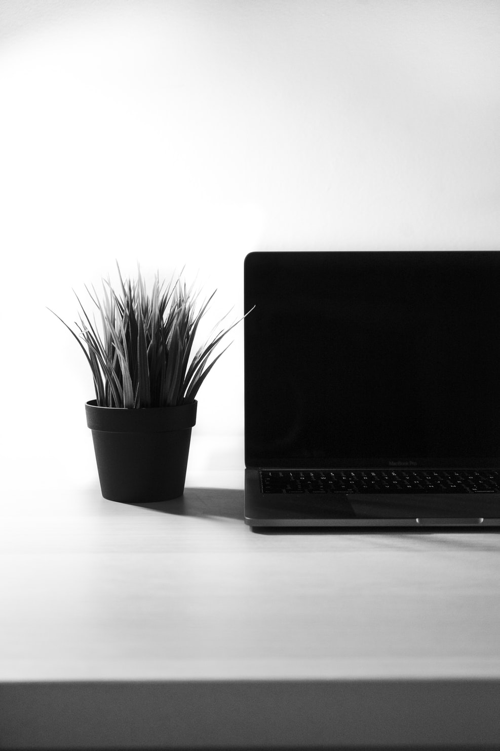Laptop on desk